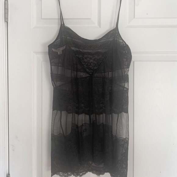 Victoria Secret Lace Lingerie SET Size L Black - Picture 1 of 8